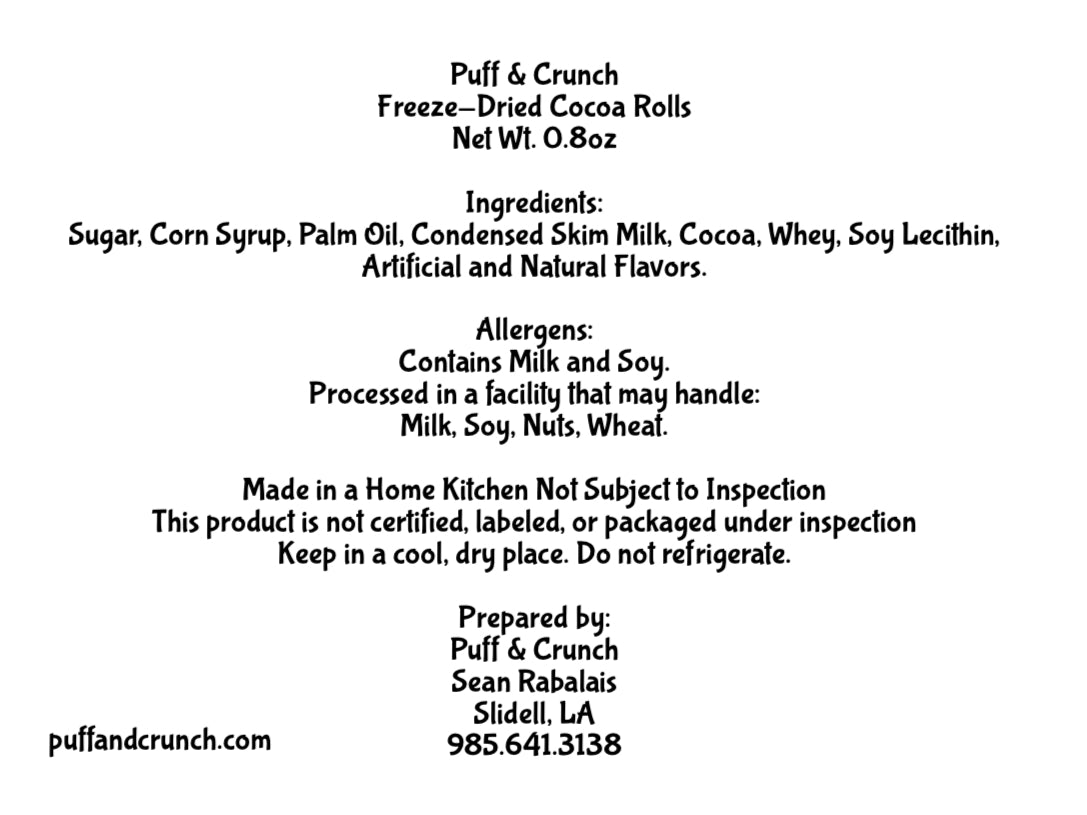 Freeze Dried Cocoa Rolls