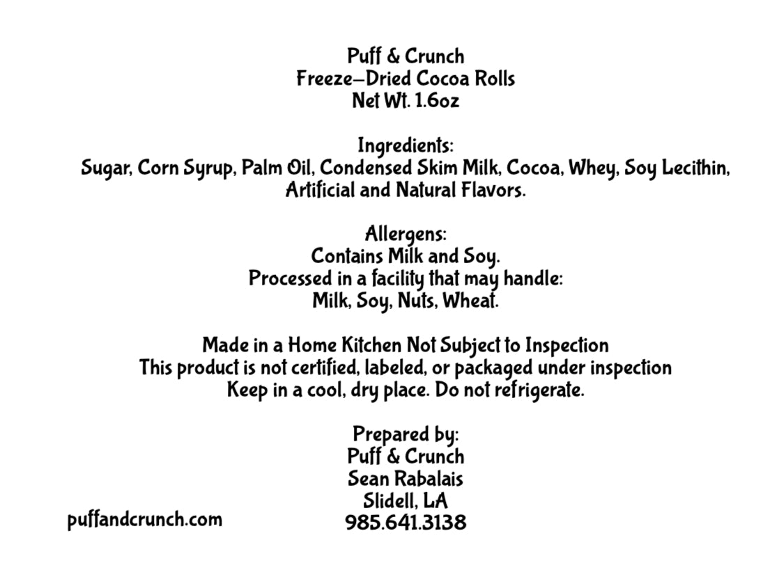 Freeze Dried Cocoa Rolls