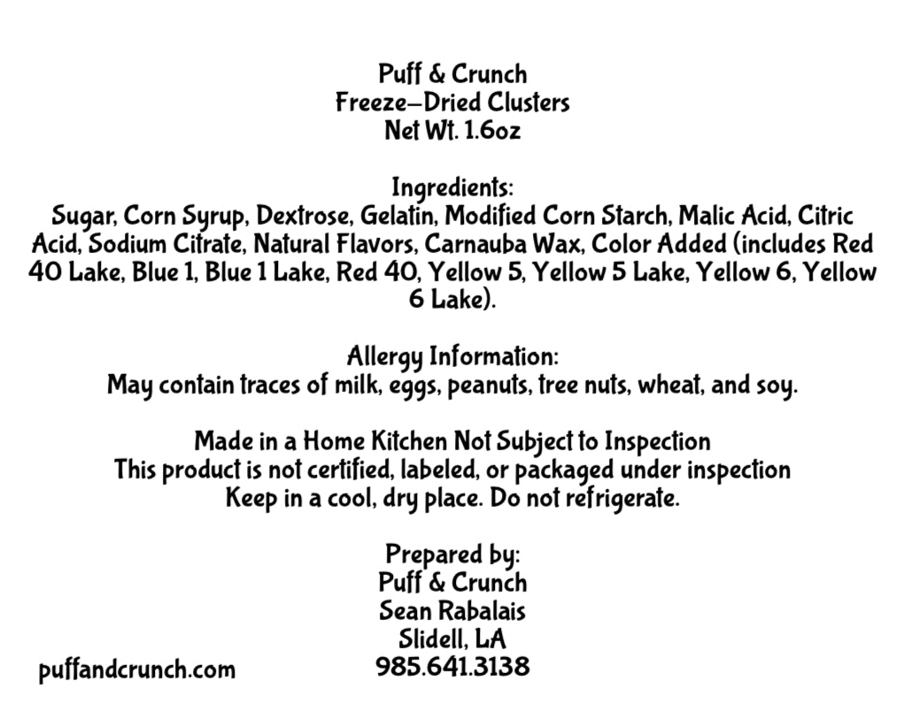Freeze Dried Clusters