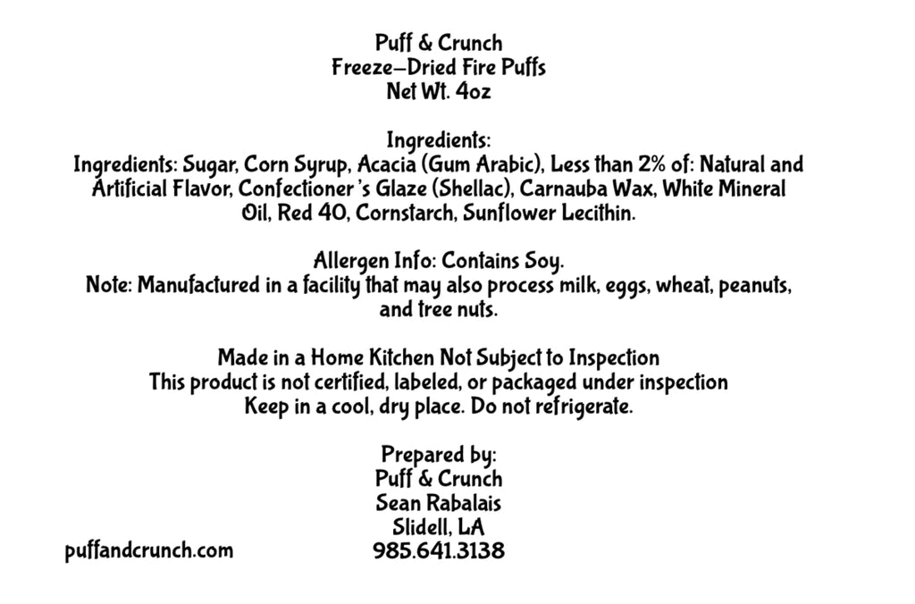 Freeze Dried Fire Puffs
